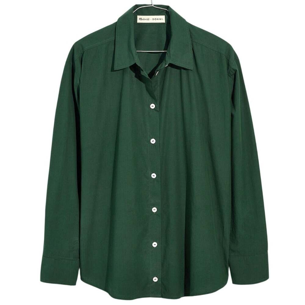 Madewell x DONNI. Poplin Button-Down Shirt Green Size XXL